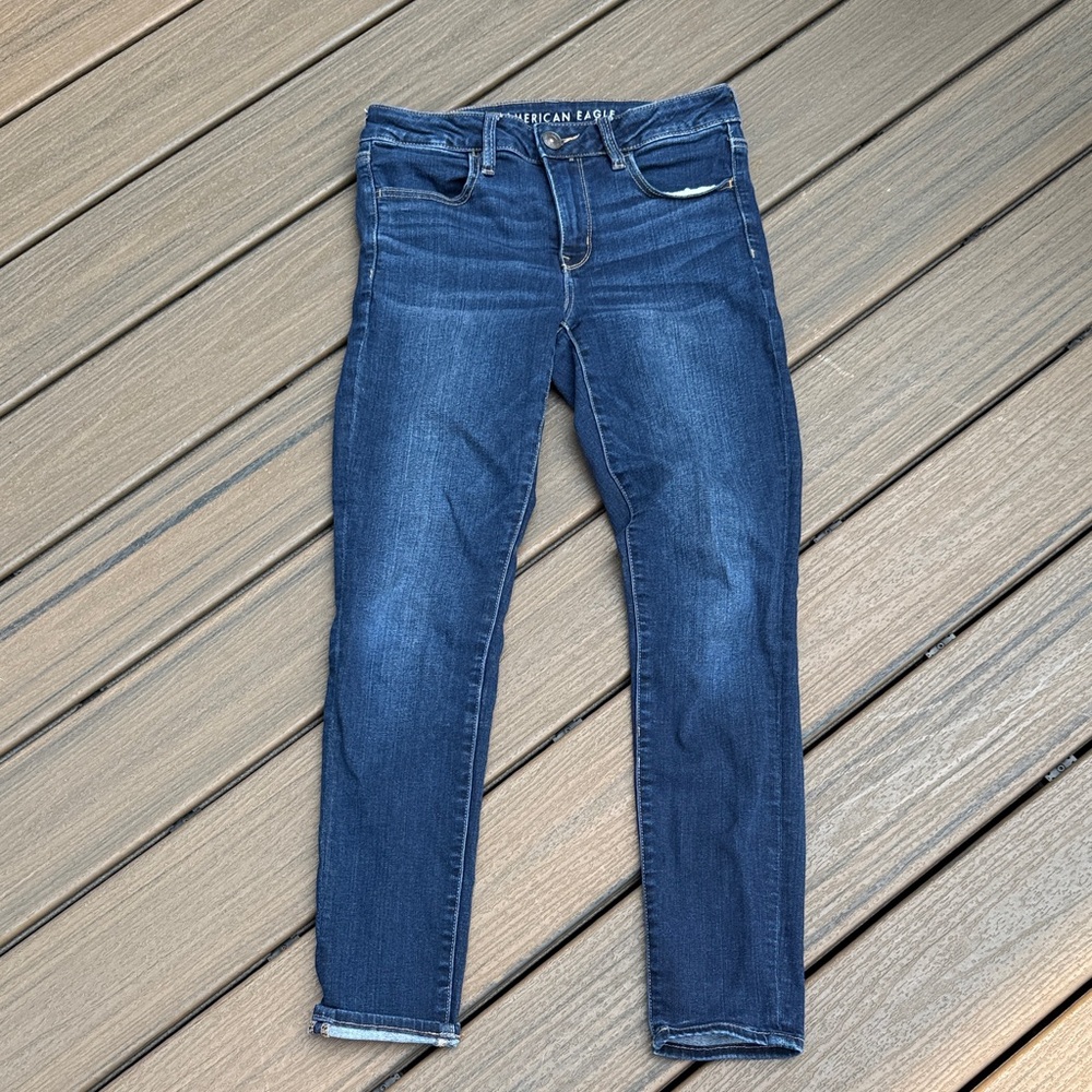 American Eagle Outfitters Women's Dark Blue Skinny Jeans